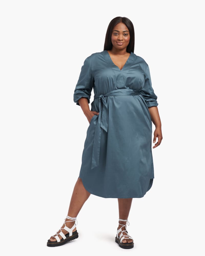 Plus size model wearing Sardinia Fine Cotton Dress by Universal Standard | Dia&Co | dia_product_style_image_id:174072